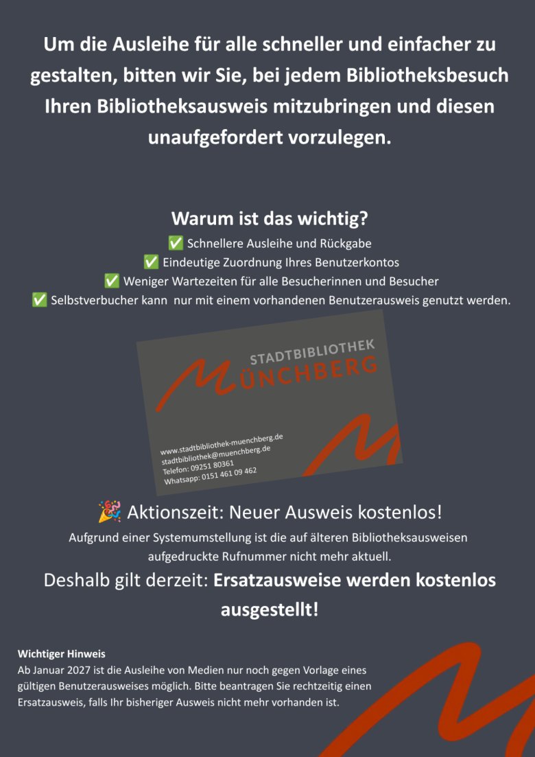 Benutzerausweis mitbringen - 1 Benutzerausweis mitbringen - 1